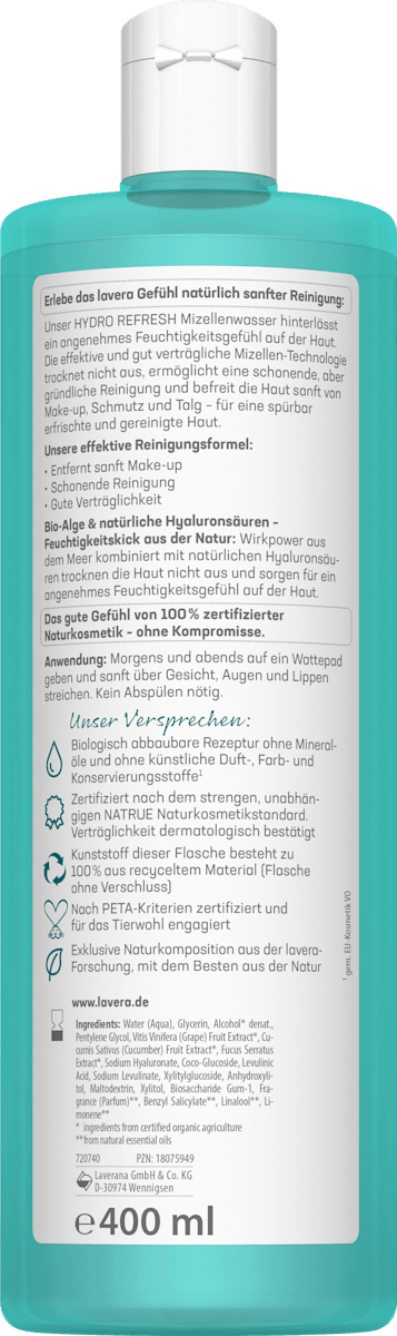 lavera Naturkosmetik Micellar Water Hydro Refresh 400 ml