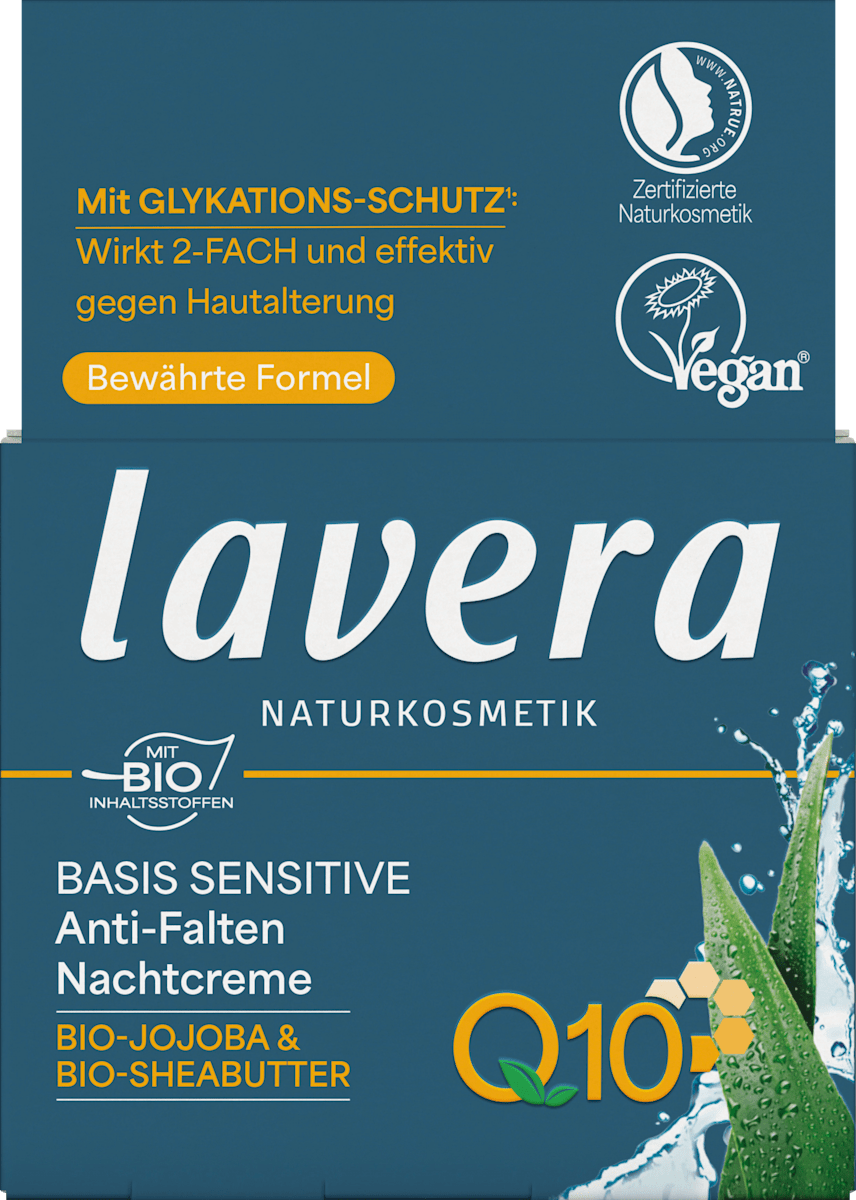 lavera NATURKOSMETIK Night Cream Anti-Wrinkle Q10 Basis Sensitiv, 50 ml