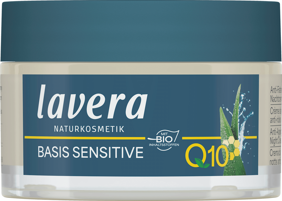 lavera NATURKOSMETIK Night Cream Anti-Wrinkle Q10 Basis Sensitiv, 50 ml