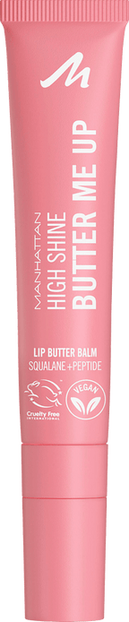 MANHATTAN Cosmetics Lip Balm High Shine Butter Me Up 002 Bubble Gum, 15 ml