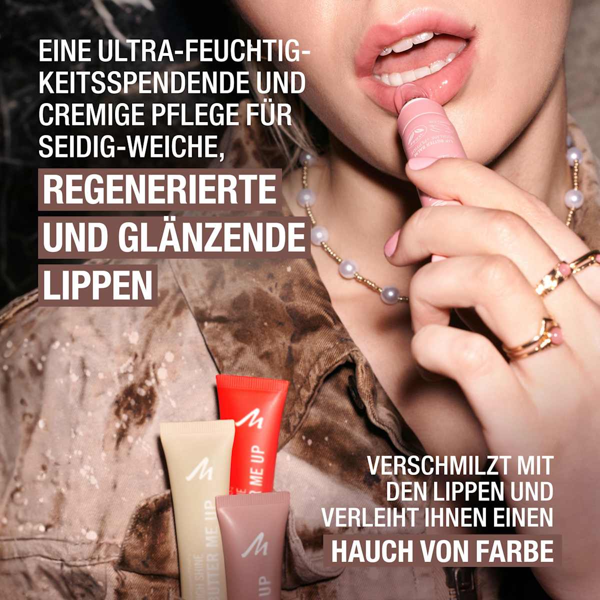 MANHATTAN Cosmetics Lip Balm High Shine Butter Me Up 002 Bubble Gum, 15 ml