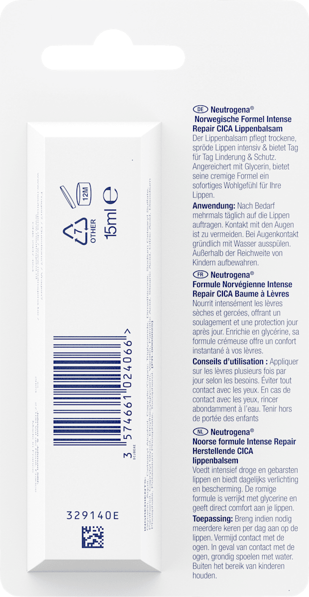 Neutrogena Lip Balm Intense Repair, 15 ml