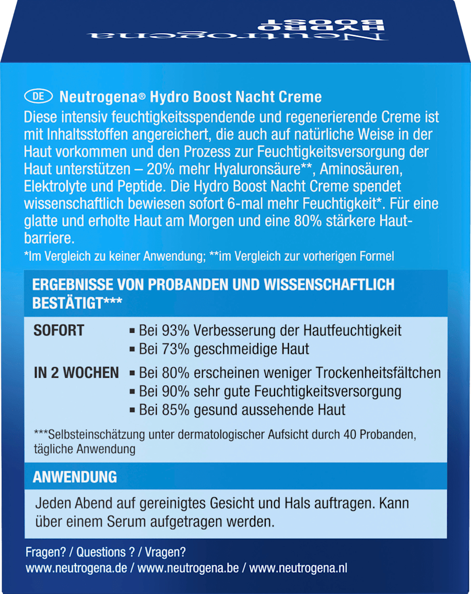 Neutrogena Night Cream Hydro Boost, 50 ml