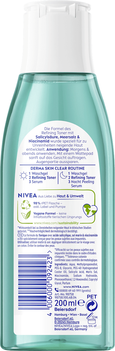 NIVEA Derma Skin Clear Facial Toner 200 ml