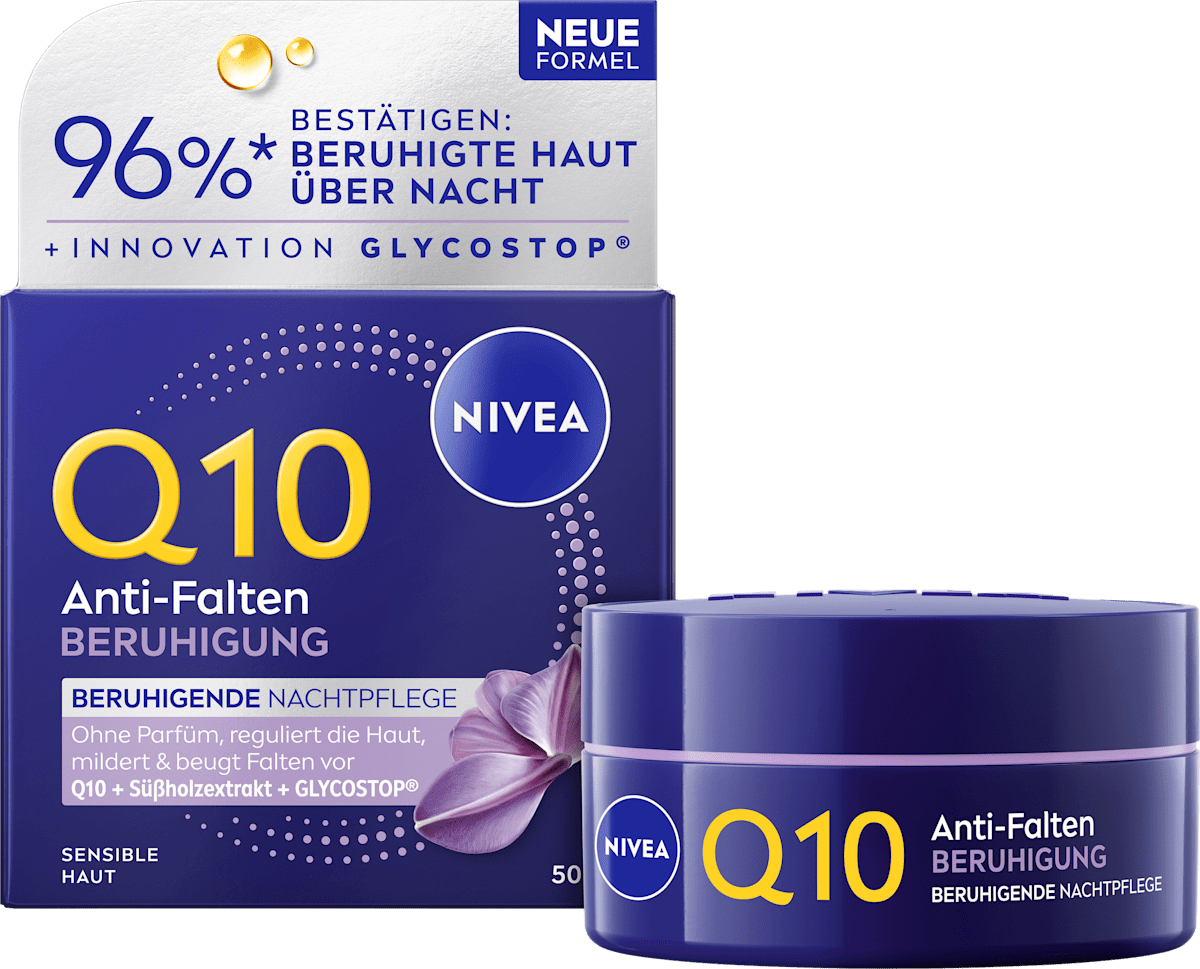 NIVEA Night Cream Q10 Anti-Wrinkle Sensitive, 50 ml