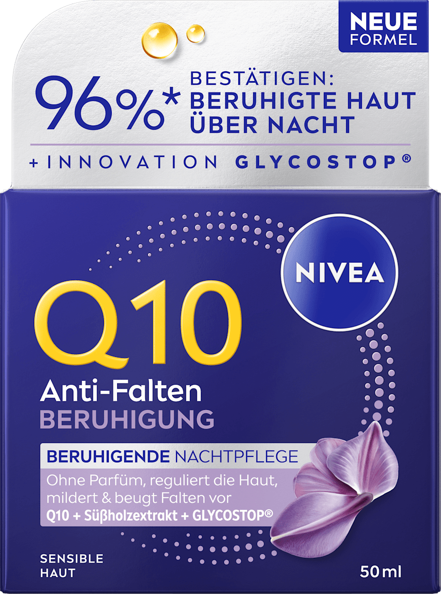 NIVEA Night Cream Q10 Anti-Wrinkle Sensitive, 50 ml