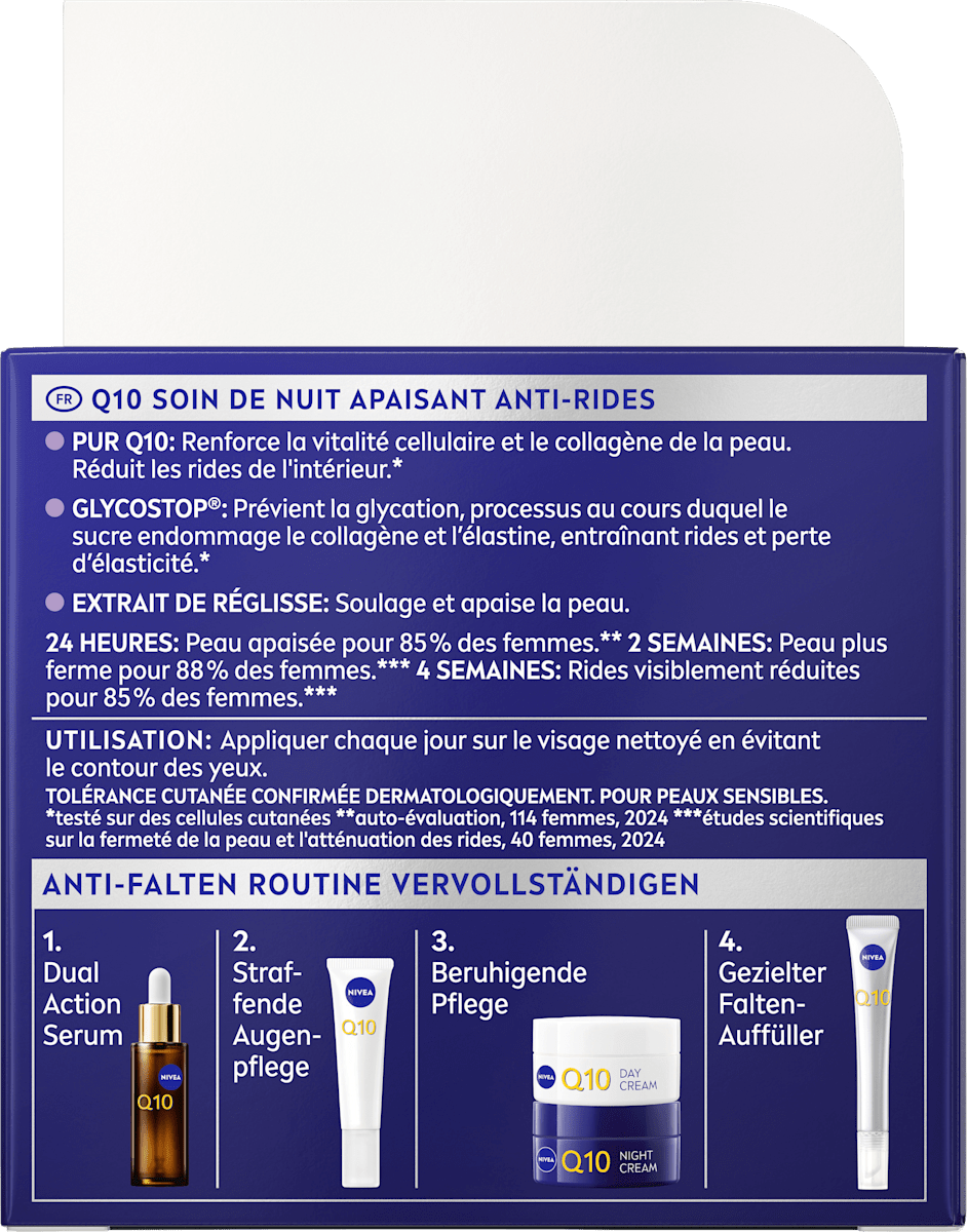 NIVEA Night Cream Q10 Anti-Wrinkle Sensitive, 50 ml