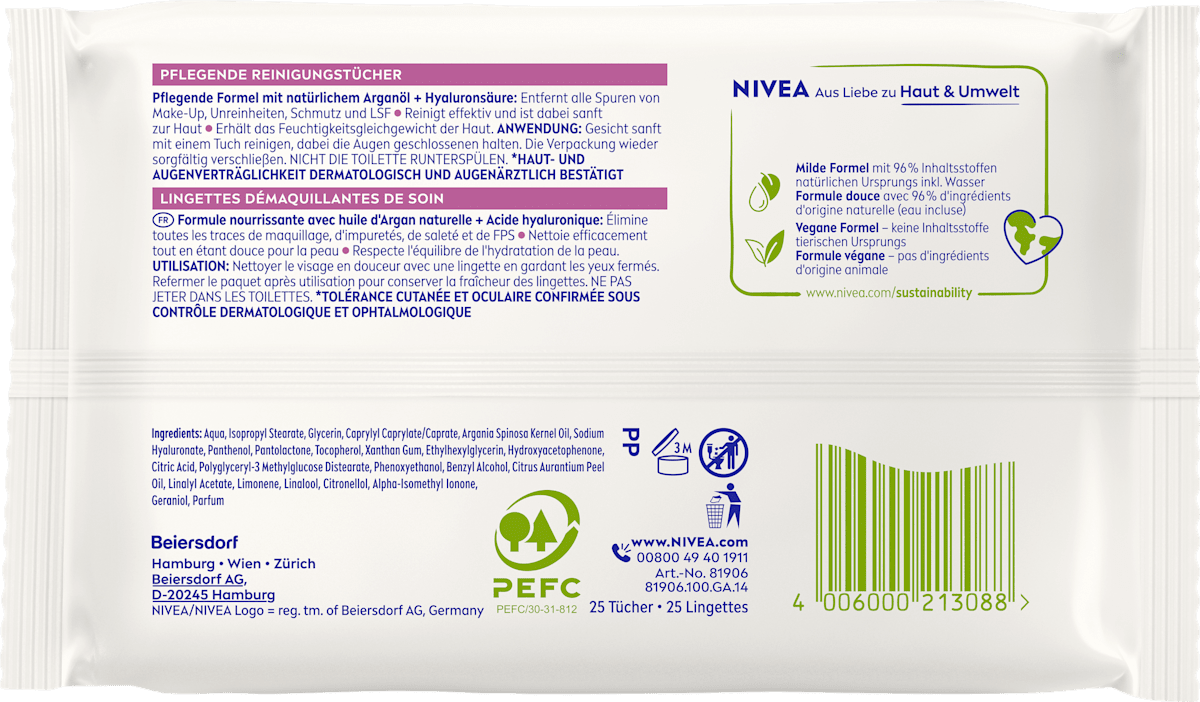 NIVEA Nourishing Cleansing Wipes 25 pcs