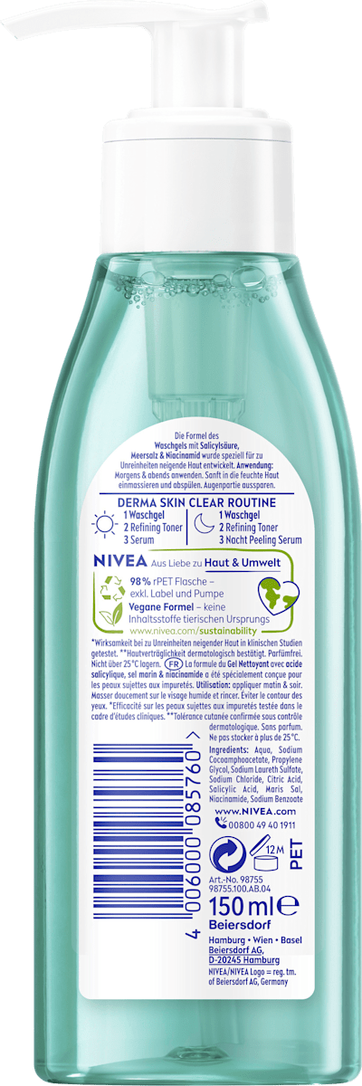NIVEA Derma Skin Clear Wash Gel 150 ml
