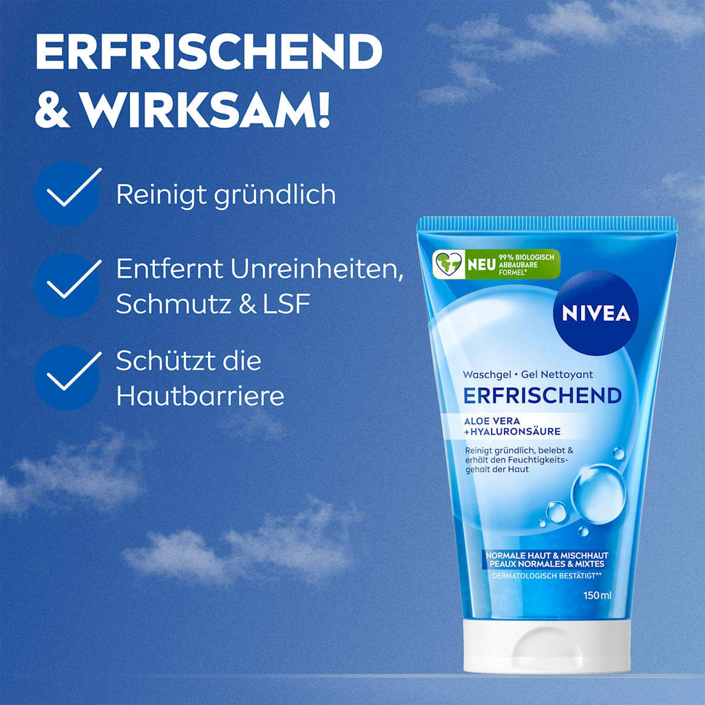 NIVEA Refreshing Face Wash Gel, 150 ml