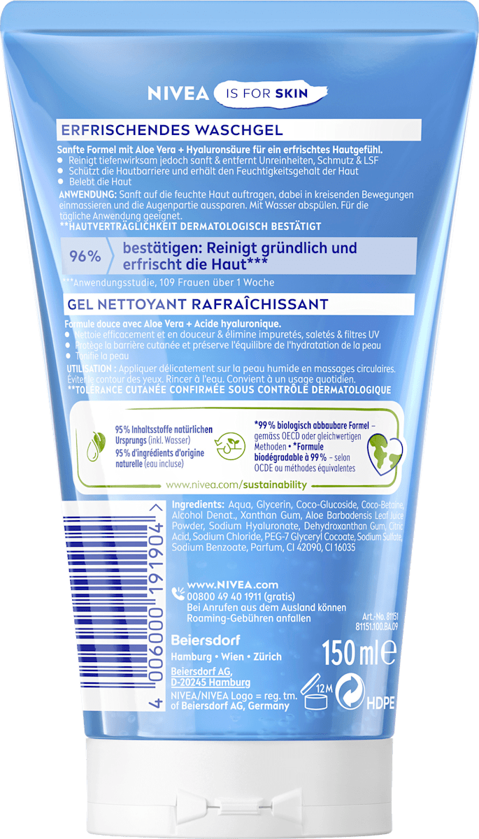 NIVEA Refreshing Face Wash Gel, 150 ml