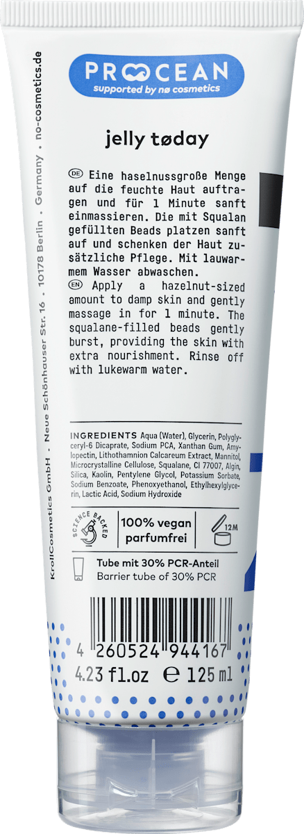 NØ cosmetics Cleansing Gel Hydration Jelly Cleanser, 125 ml