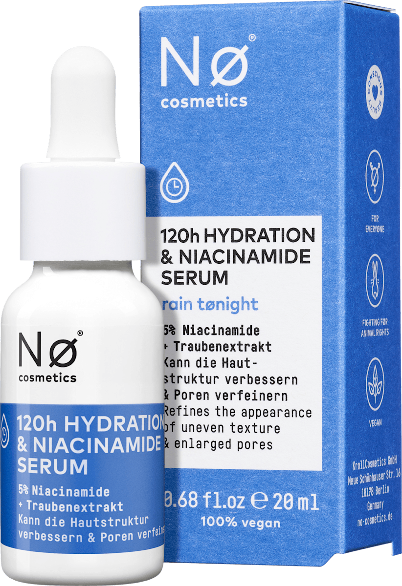 NØ cosmetics 120h Hydration & Niacinamide Serum, 20 ml