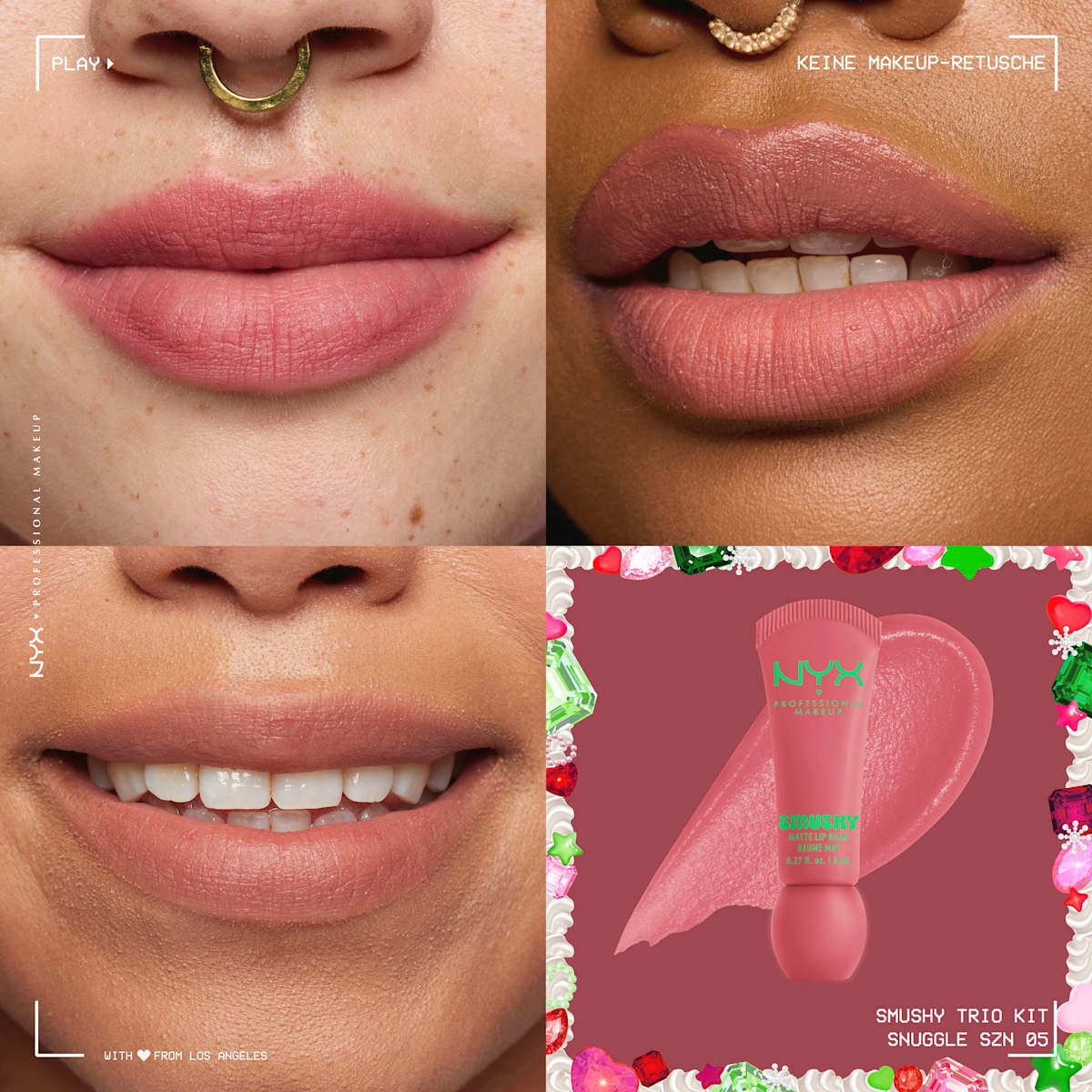 NYX Professional Makeup Lip Balm Set XMAS Smushy Trio Kit, 3 pcs