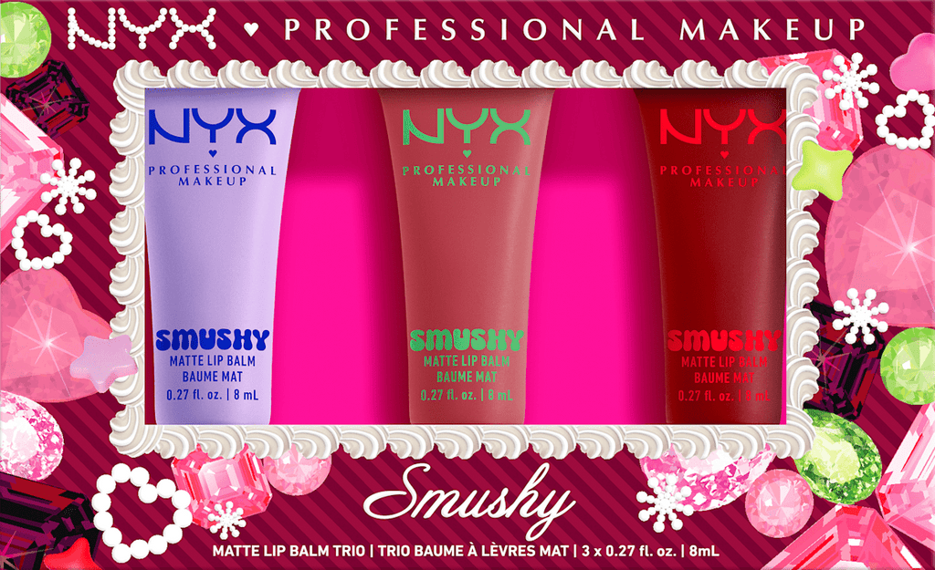 NYX Professional Makeup Lip Balm Set XMAS Smushy Trio Kit, 3 pcs