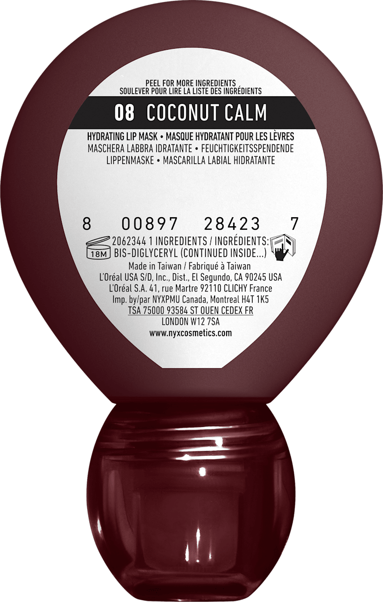 NYX Professional Makeup Lip Mask Smushy SOS Hydrating 08 Coconut Calm, 12 ml