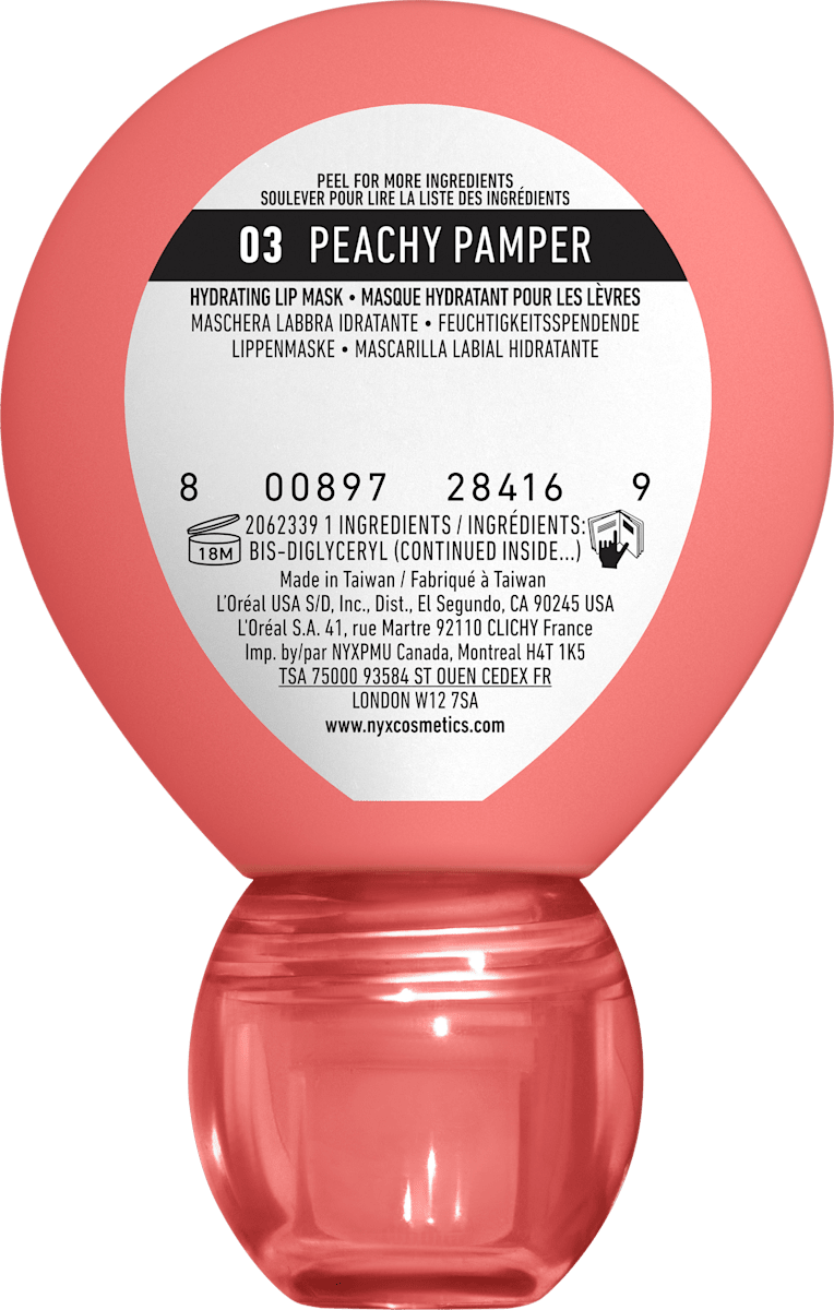 NYX Professional Makeup Lip Mask Smushy SOS Hydrating 03 Peachy Pamper, 12 ml
