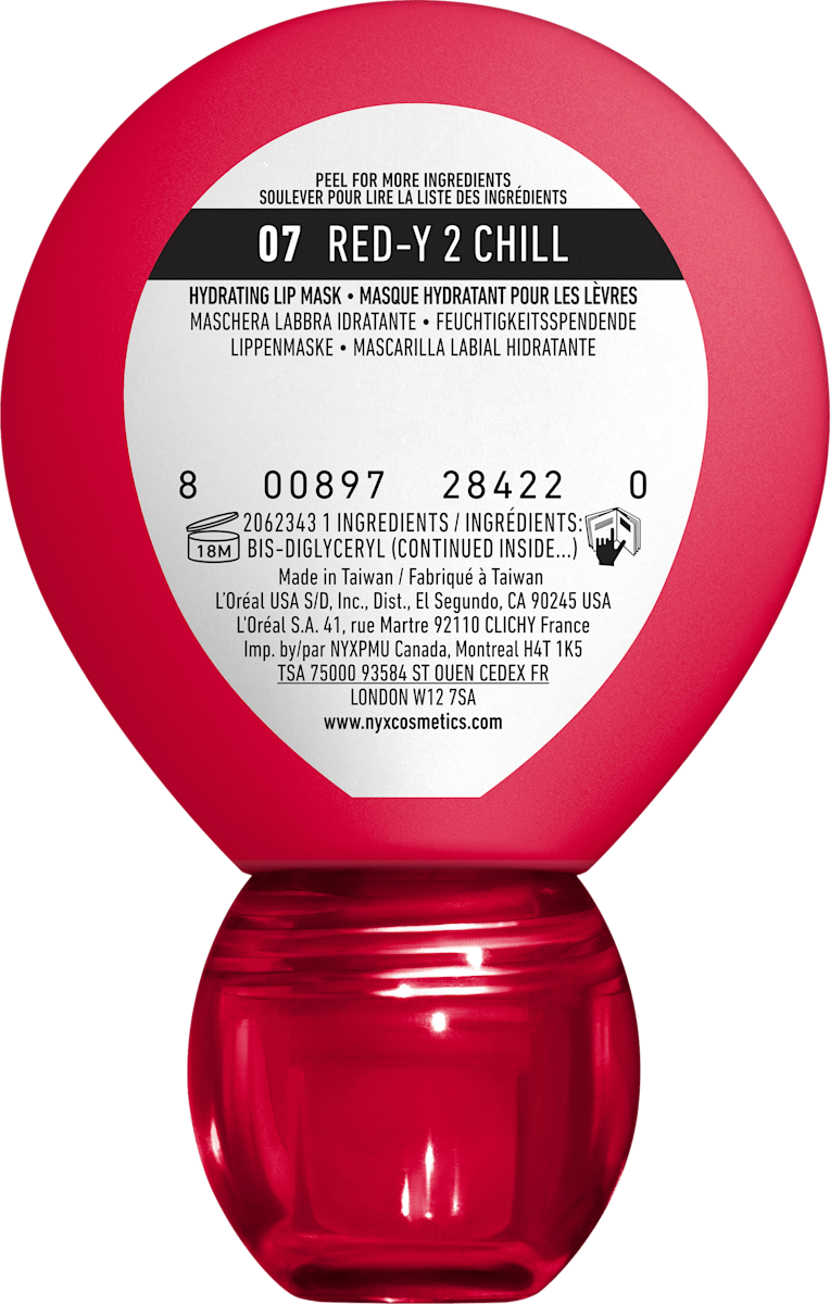NYX Professional Makeup Lip Mask Smushy SOS Hydrating 07 Red-Y 2 Chill, 12 ml