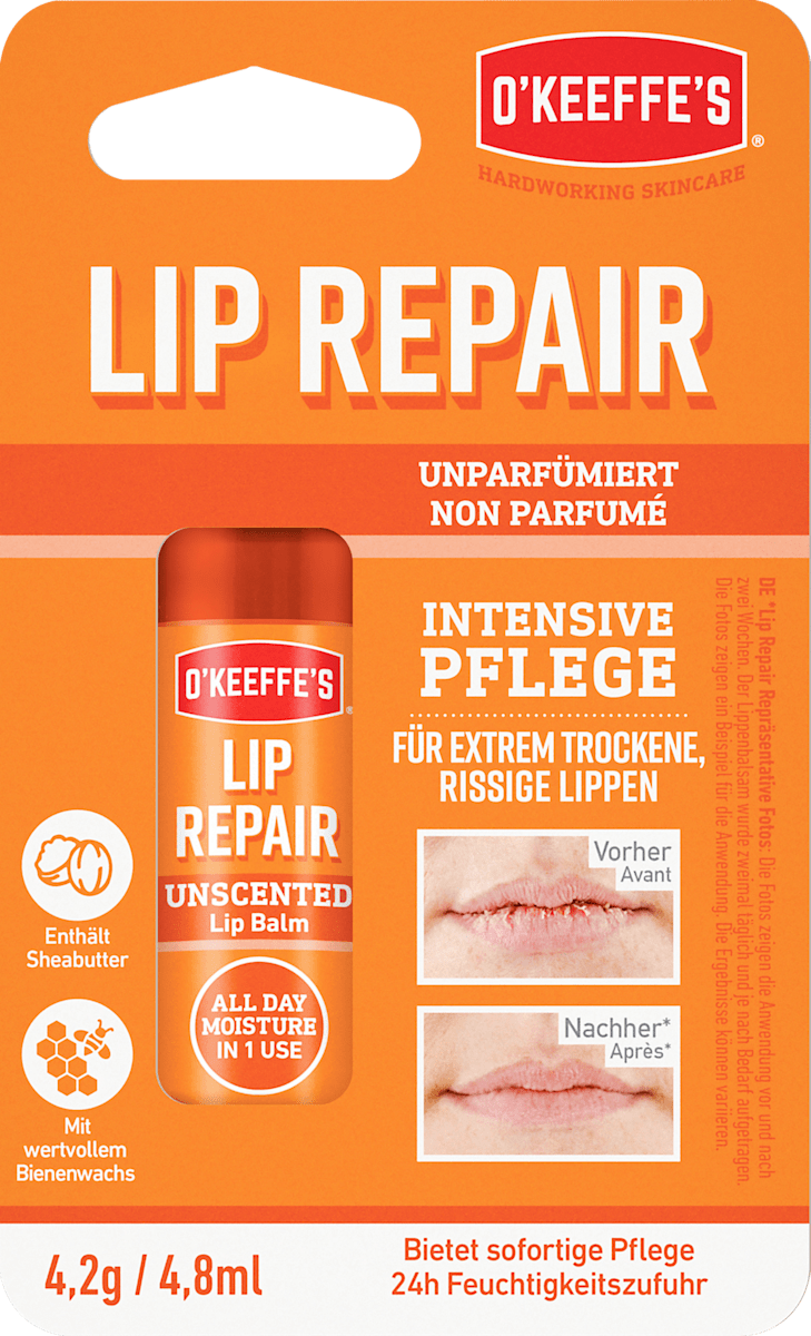 O'Keeffe's Lip Care Lip Repair Fragrance-Free, 4.2 g