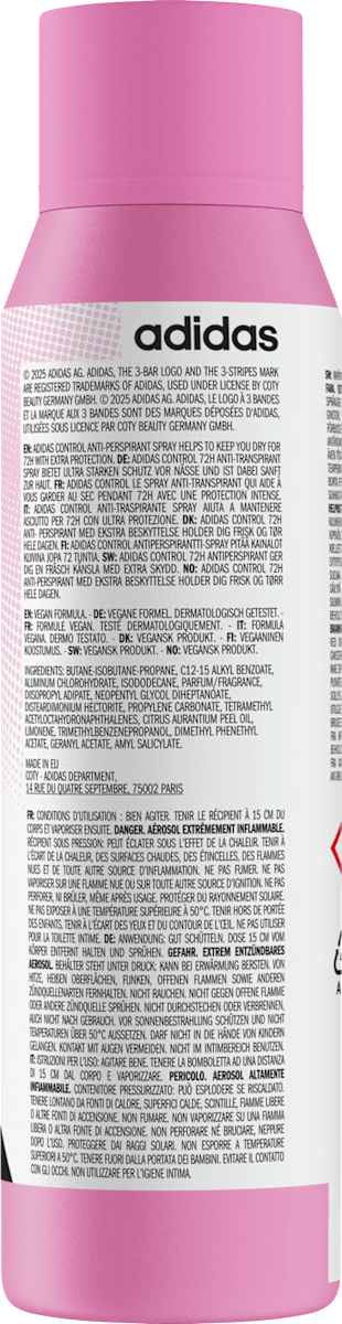adidas Women Control Antiperspirant Deodorant Spray, 150 ml