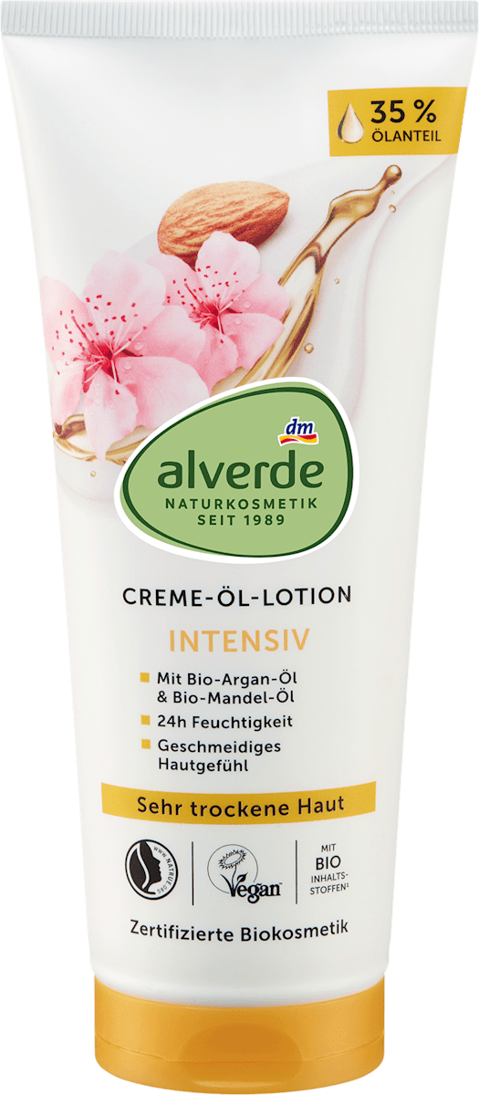 alverde Naturkosmetik Body Lotion Cream Oil Argan Oil & Almond, 200 ml