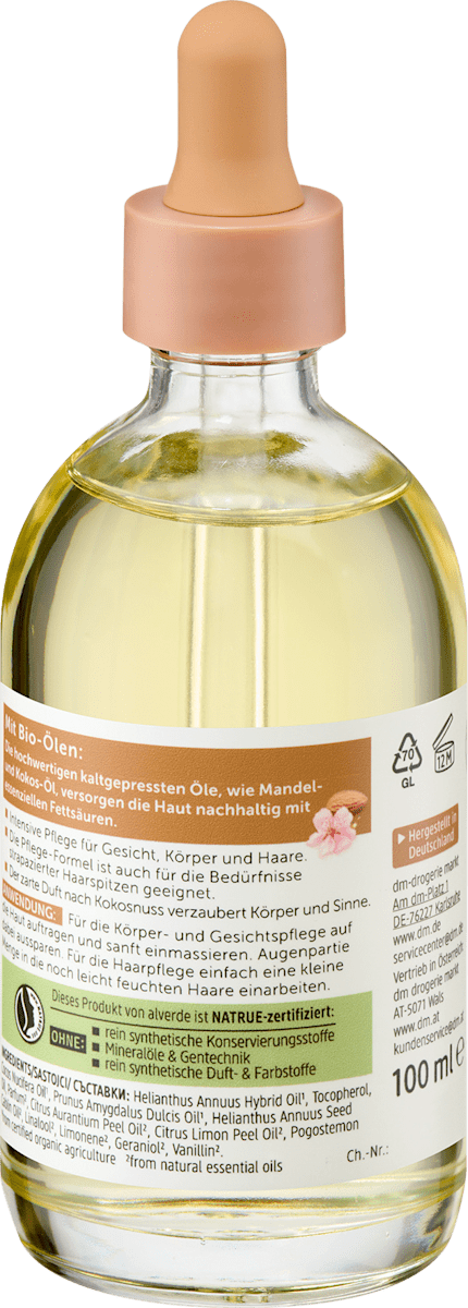 alverde Naturkosmetik All-in-One Nourishing Oil Almond, 100 ml