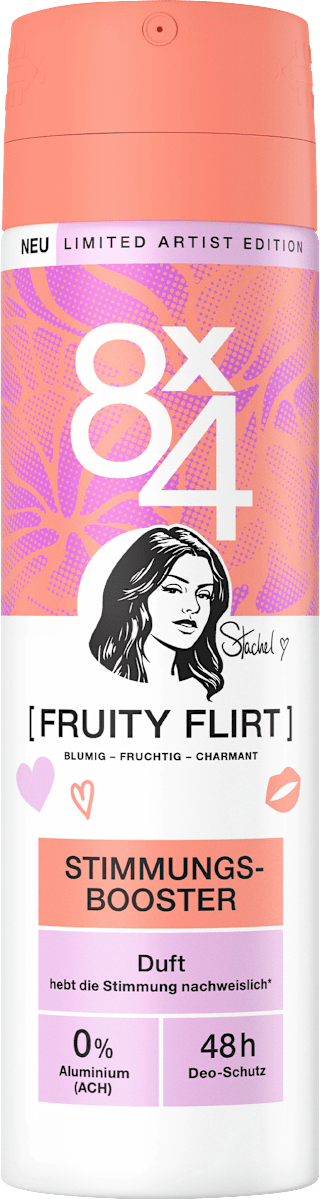 8x4 Women Deodorant Spray Fruity Flirt, 150 ml
