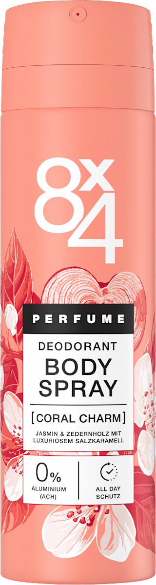 8x4 Women Deodorant Body Spray Coral Charm, 150 ml
