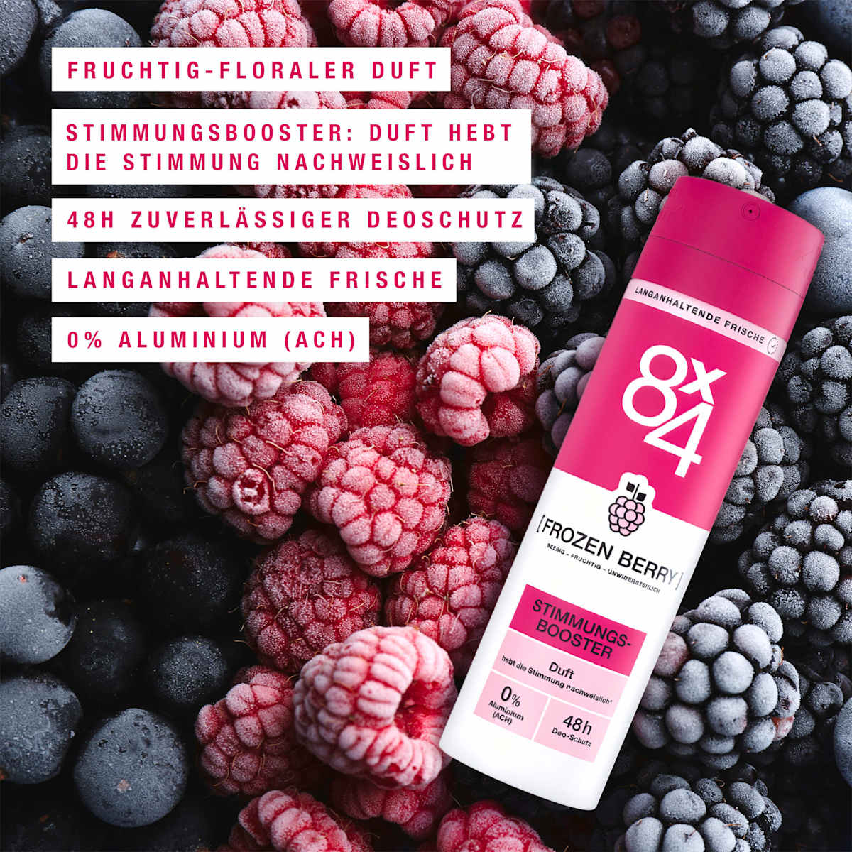 8x4 Women No.15 Frozen Berry Deodorant Spray, 150 ml