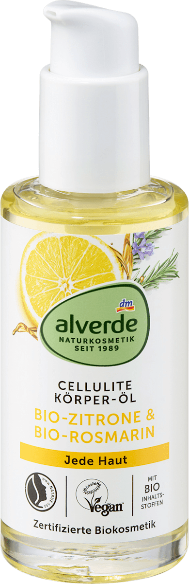 alverde NATURKOSMETIK Cellulite Body Oil Lemon & Rosemary, 100 ml