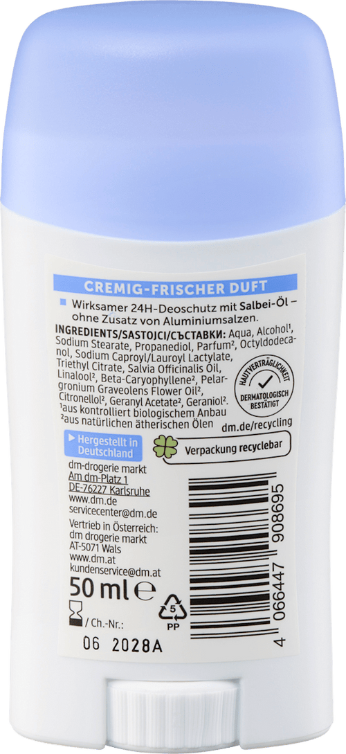 alverde Naturkosmetik Deodorant Stick Pure Fresh, 50 ml