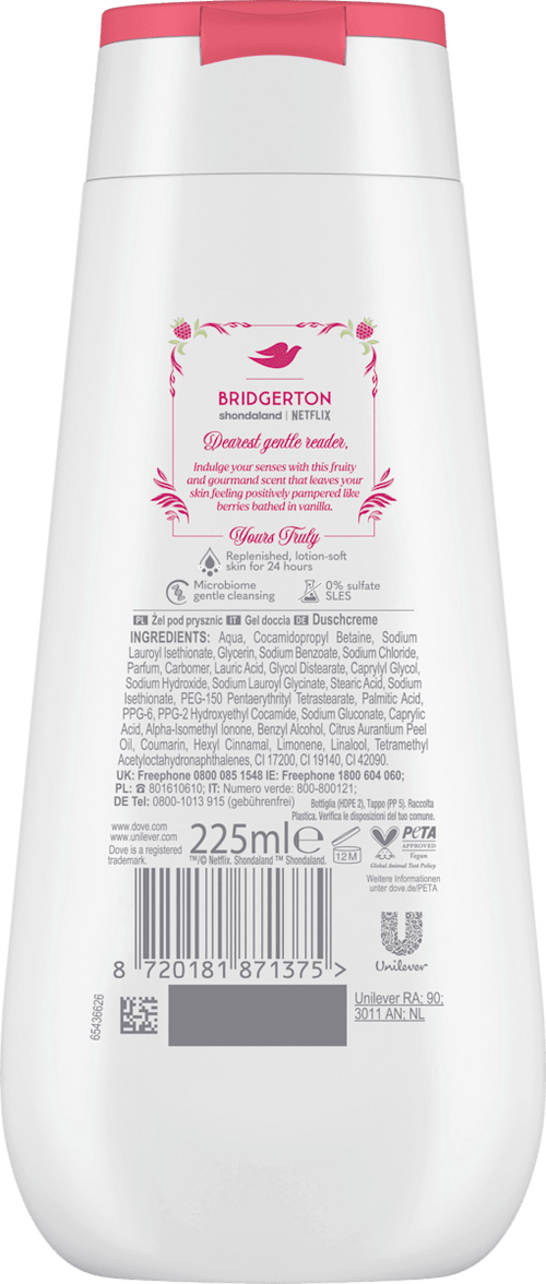 Advanced Care Shower Cream Bridgerton Raspberry Rendezvous, 225 ml