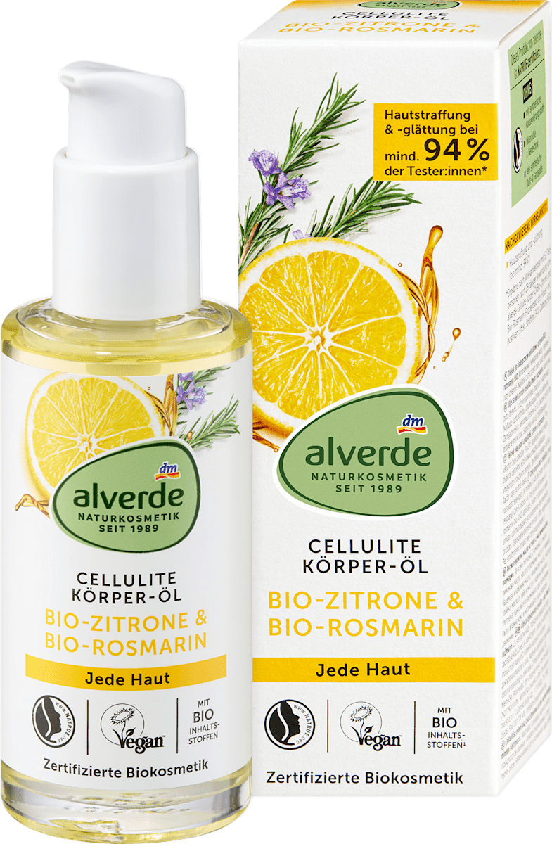 alverde NATURKOSMETIK Cellulite Body Oil Lemon & Rosemary, 100 ml