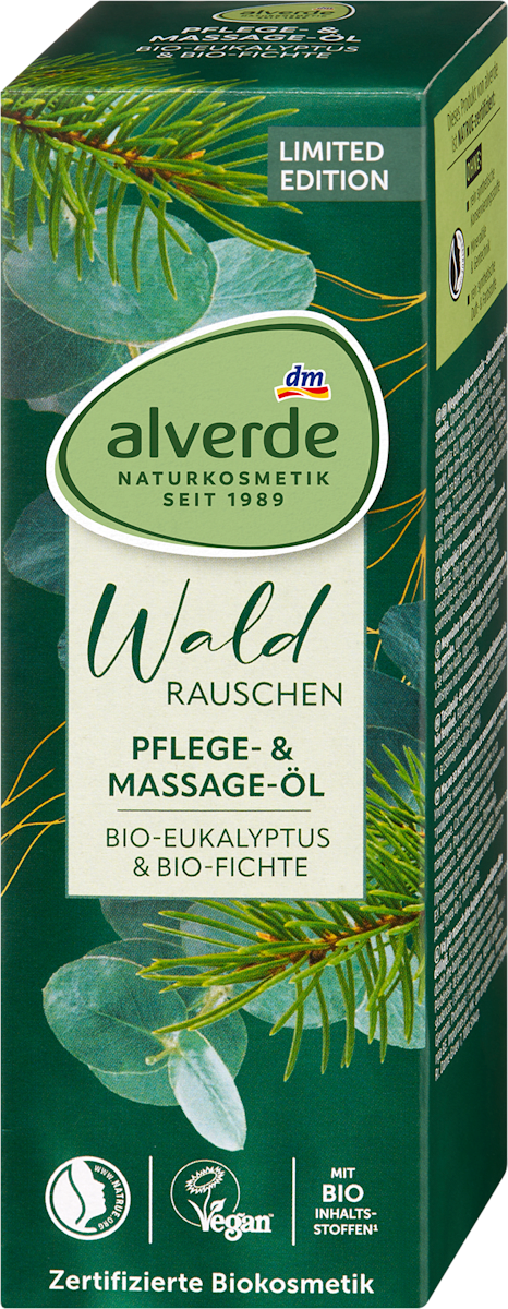 alverde NATURKOSMETIK Care & Massage Oil Eucalyptus + Spruce, 100 ml