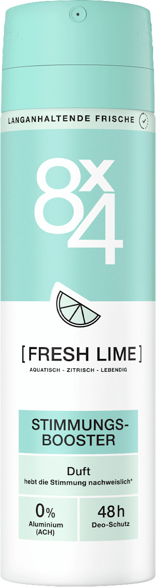 8x4 Women No.7 Fresh Lime Deodorant Spray, 150 ml
