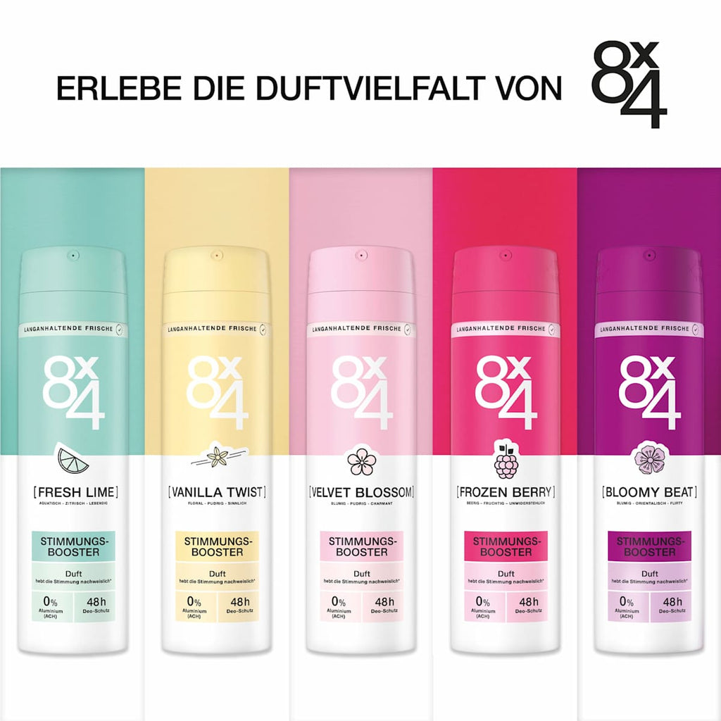 8x4 Women No.7 Fresh Lime Deodorant Spray, 150 ml