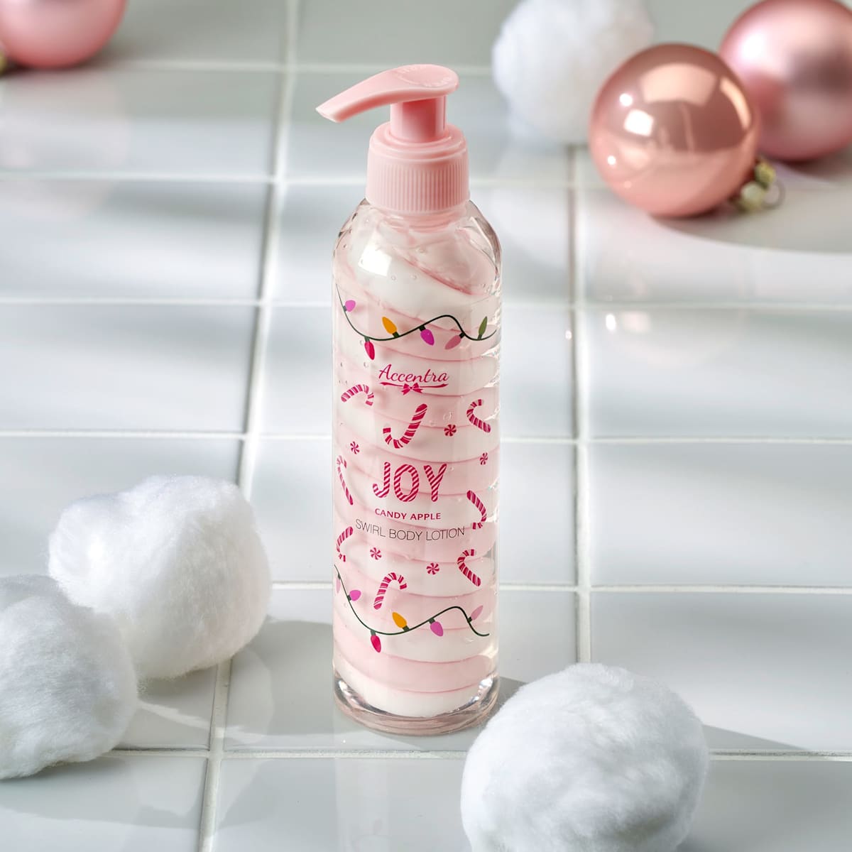 accentra Body Lotion Swirl Candy Apple, Pink-White, 200 ml