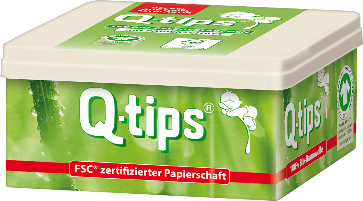 Q-tips Cotton Buds Organic Cotton Box, 160 pcs