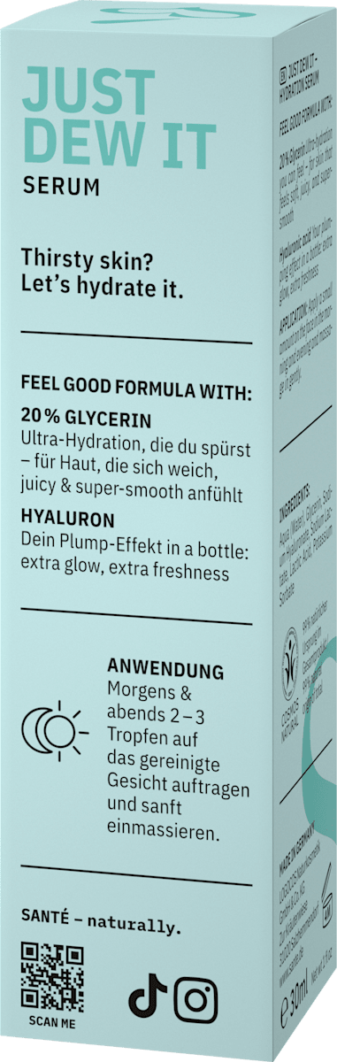 Santé naturally. Face Serum Just Dew IT Hydration, 30 ml
