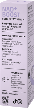 Santé naturally. Face Serum NAD+ Boost Longevity, 30 ml