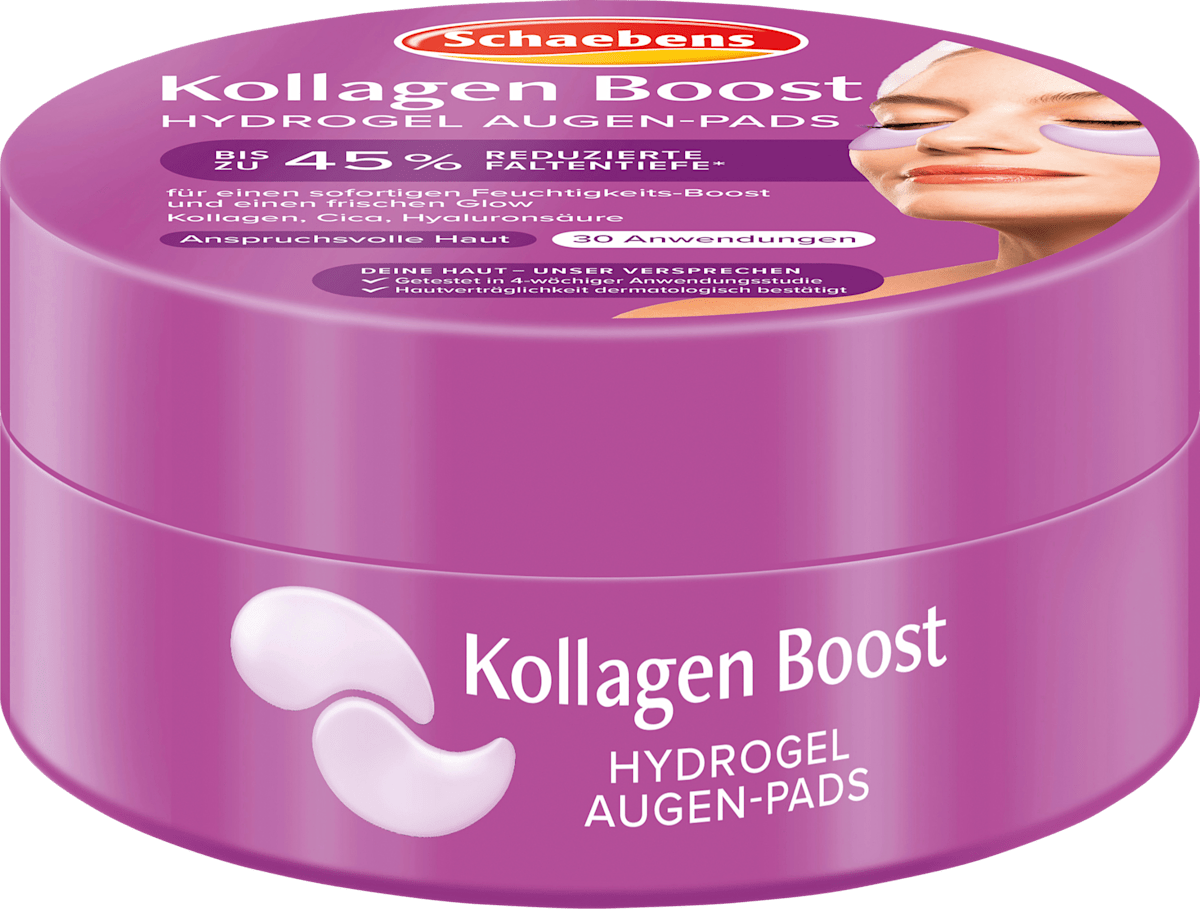 Schaebens Eye Pads Hydrogel Collagen Boost Jar (30 pairs), 60 pcs