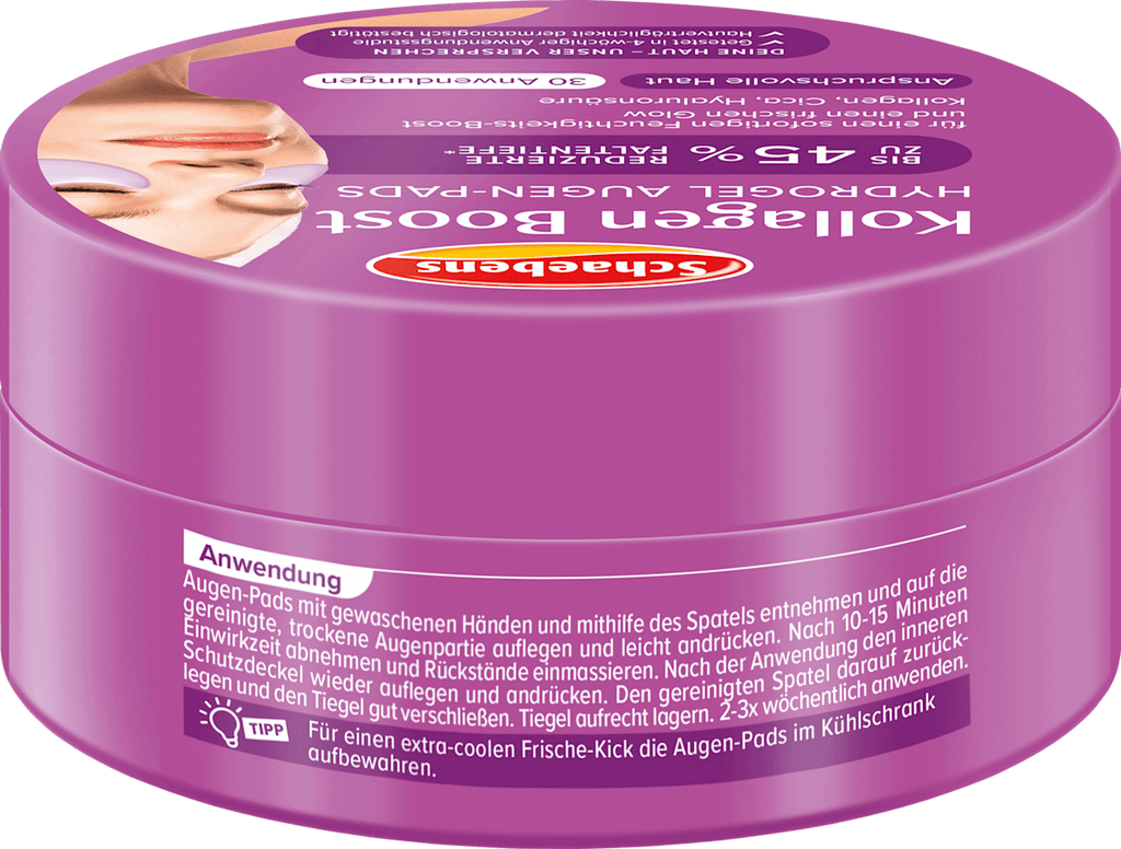 Schaebens Eye Pads Hydrogel Collagen Boost Jar (30 pairs), 60 pcs