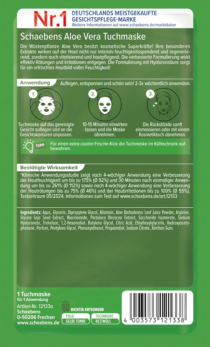 Schaebens Sheet Mask Aloe Vera