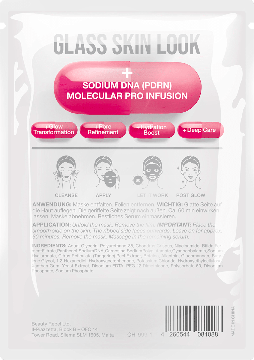 Svenja Walberg Sheet Mask Glass Skin Pink PDRN [DNA], 1 pc