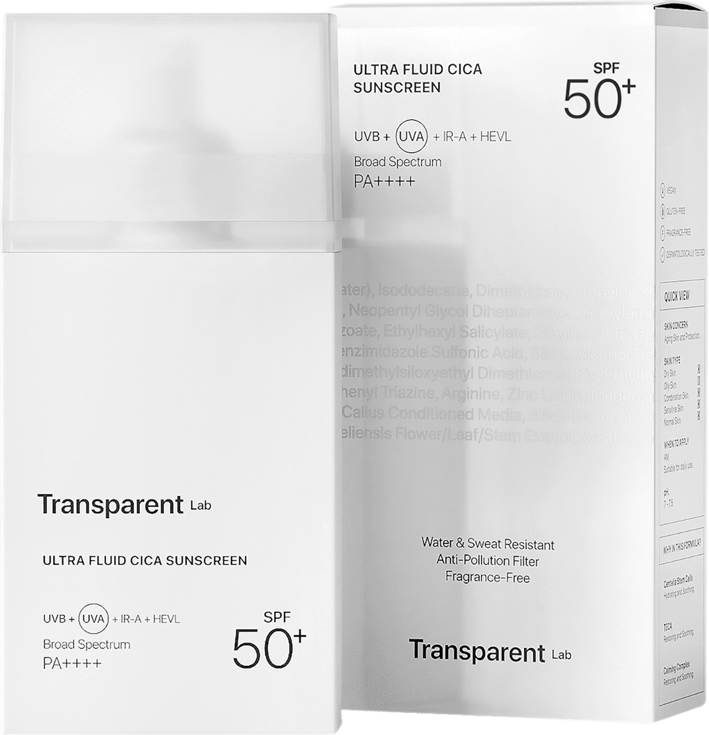 Transparent Lab Face Fluid Ultra Fluid Cica Sunscreen SPF 50+, 100 ml