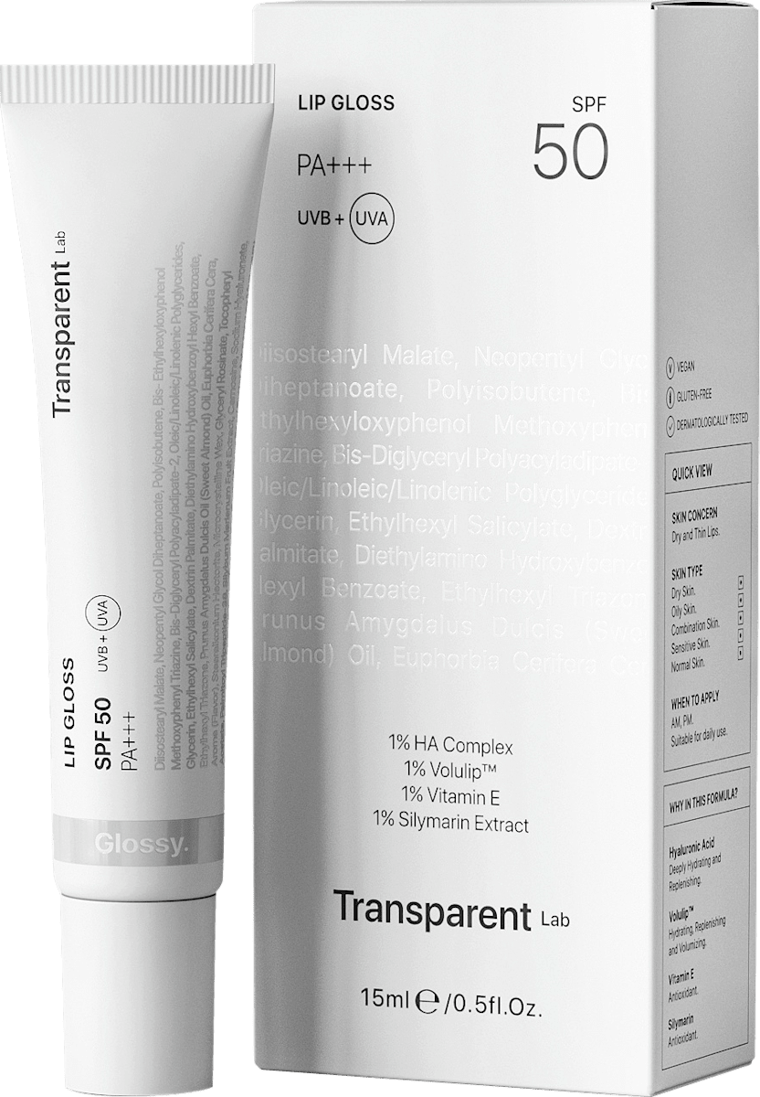Transparent Lab Lip Gloss Clear SPF 50, Regenerating, 15 ml