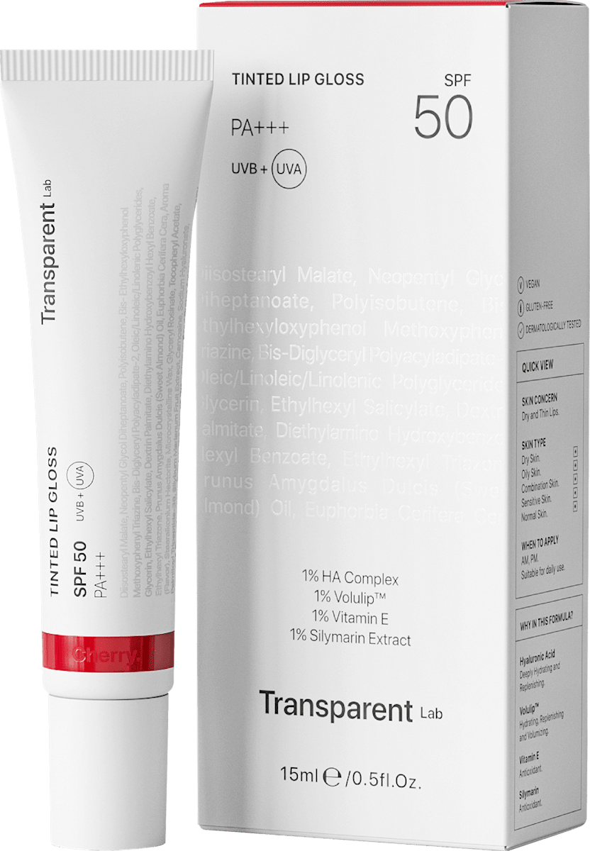 Transparent Lab Lip Gloss Tinted Cherry SPF 50, 15 ml