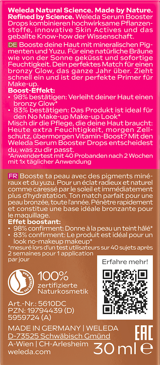 WELEDA Face Serum Drops Bronzing, 30 ml