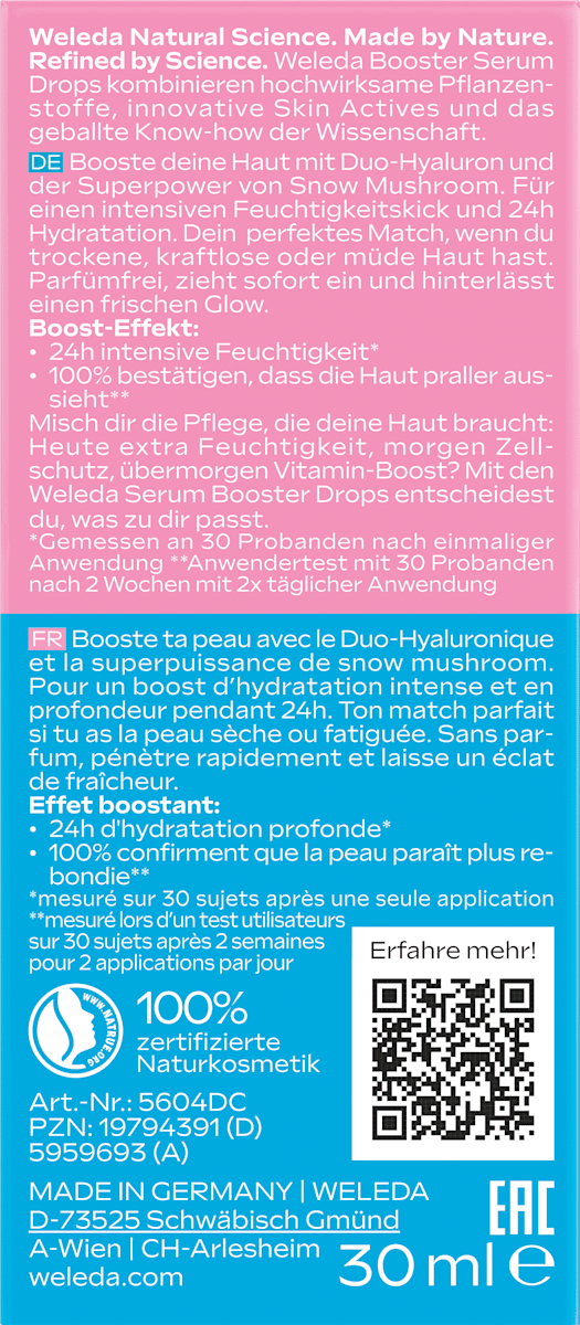 WELEDA Face Serum Drops Hyaluron, 30 ml