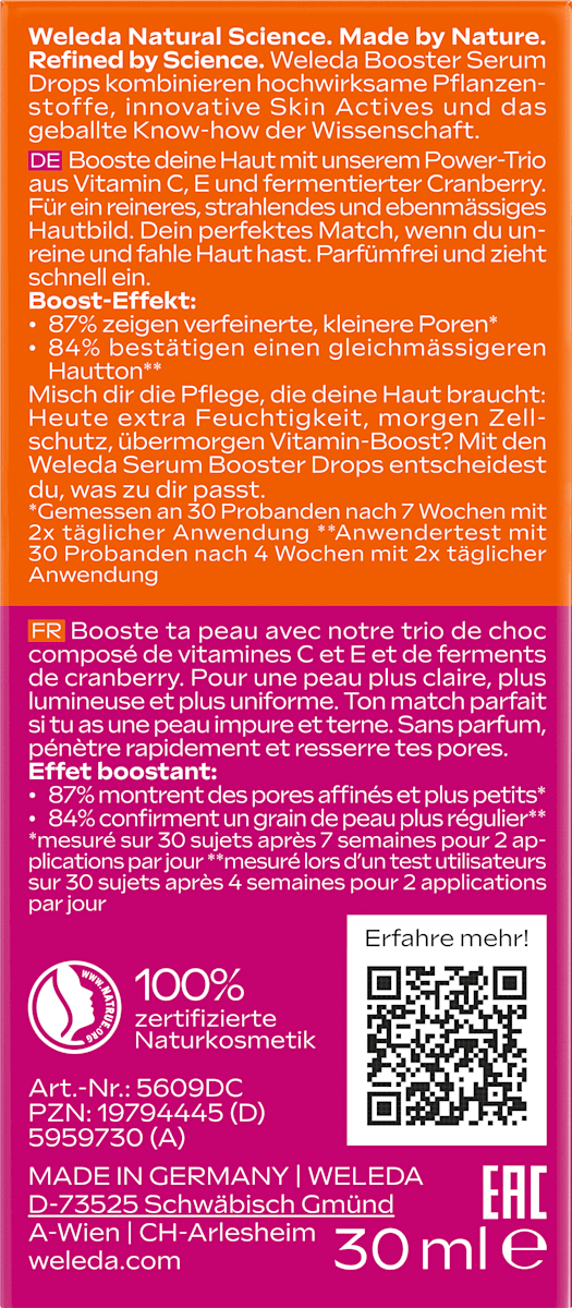 WELEDA Face Serum Drops Pore Refining, 30 ml